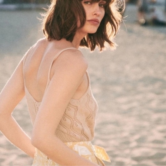 Sezane Angele Knit Crochet Sweater Tank - Picture 2 of 6